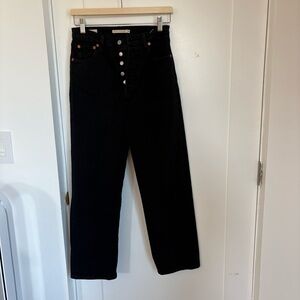 Levi's Ribcage Straight Ankle Black Jeans